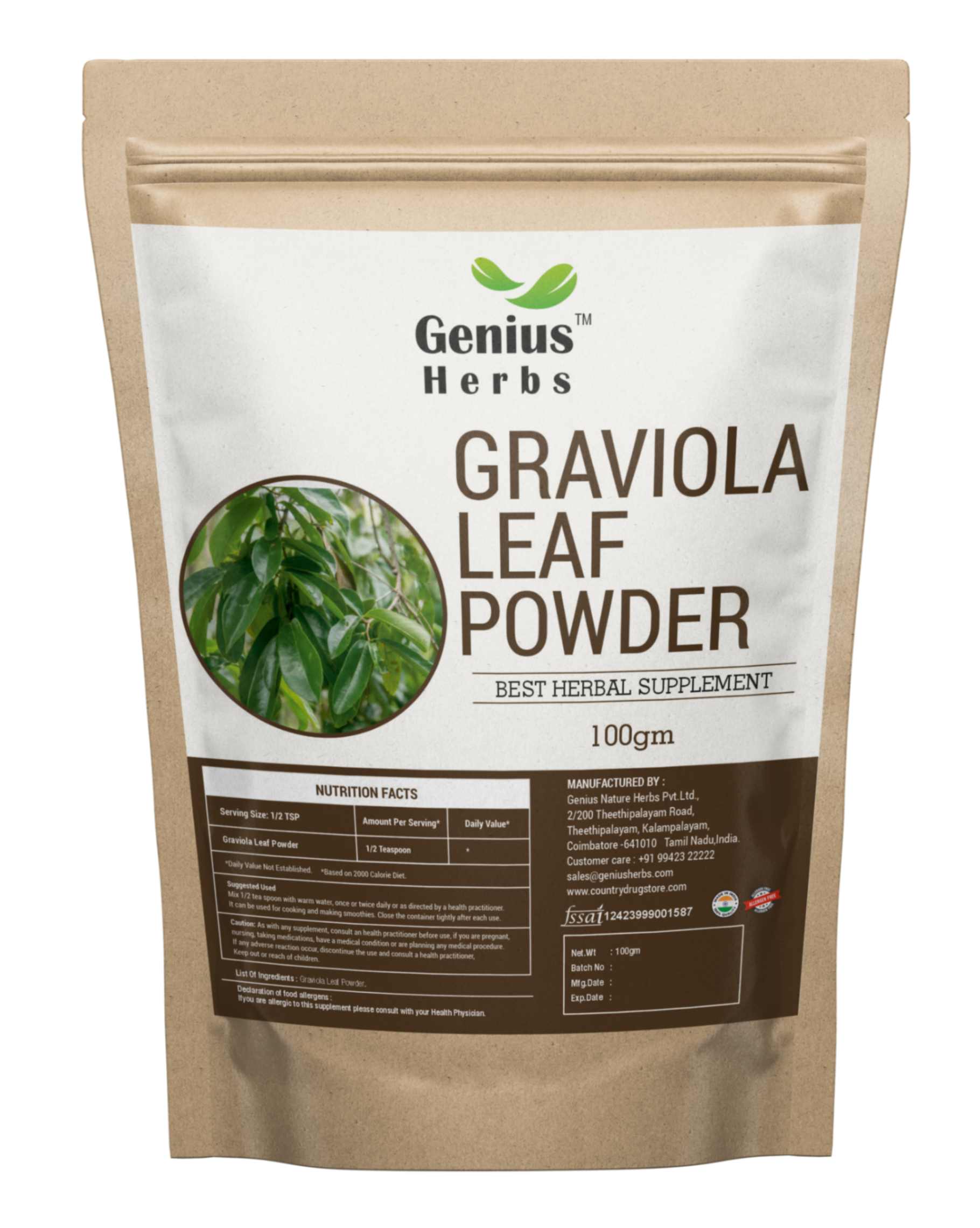 Graviola (Soursop)/Guanabana Leaf Powder Wholesale Manufacturer & Supplier in India